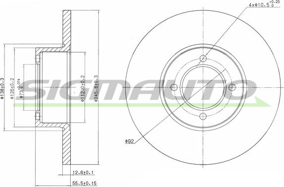 SIGMAUTO DBA054S - Disque de frein cwaw.fr