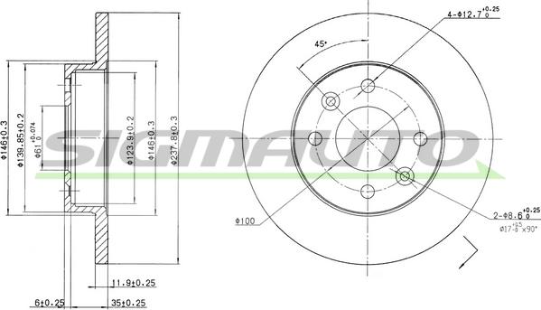 SIGMAUTO DBA055S - Disque de frein cwaw.fr