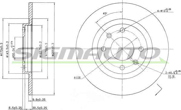 SIGMAUTO DBA051S - Disque de frein cwaw.fr