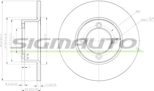 SIGMAUTO DBA001S - Disque de frein cwaw.fr