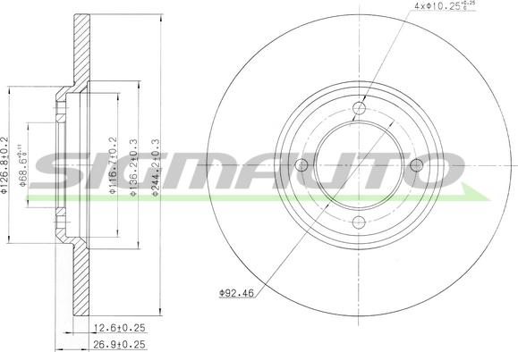 SIGMAUTO DBA023S - Disque de frein cwaw.fr