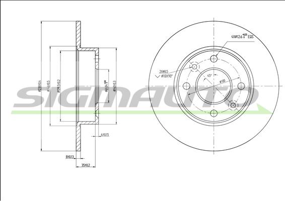 SIGMAUTO DBA070S - Disque de frein cwaw.fr