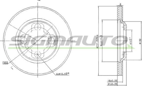 SIGMAUTO DBA195S - Disque de frein cwaw.fr