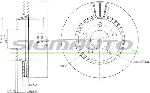 SIGMAUTO DBA190V - Disque de frein cwaw.fr