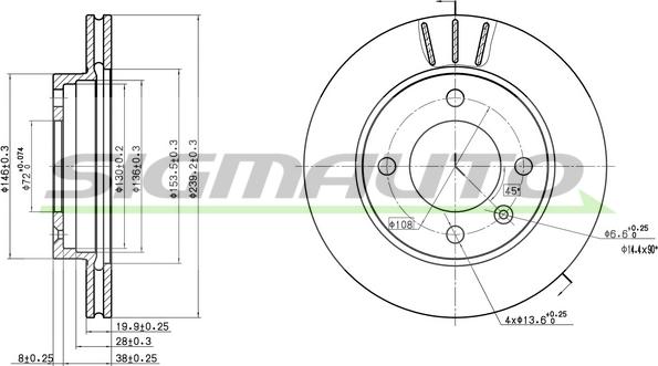 SIGMAUTO DBA145V - Disque de frein cwaw.fr