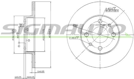 SIGMAUTO DBA140S - Disque de frein cwaw.fr