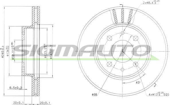 SIGMAUTO DBA148V - Disque de frein cwaw.fr