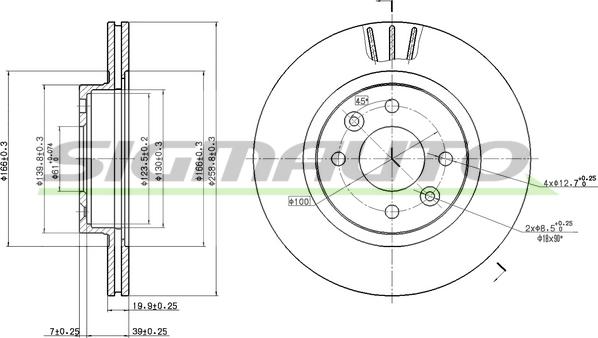 SIGMAUTO DBA159V - Disque de frein cwaw.fr