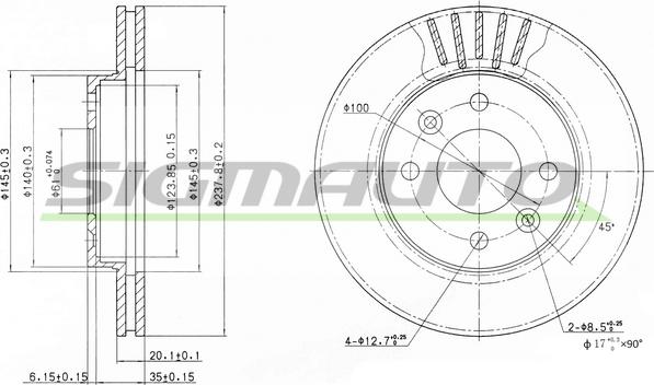 SIGMAUTO DBA158V - Disque de frein cwaw.fr