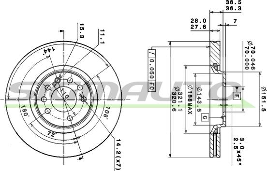 SIGMAUTO DBA104S - Disque de frein cwaw.fr