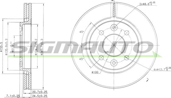 SIGMAUTO DBA186V - Disque de frein cwaw.fr