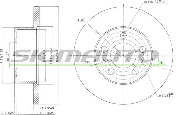 SIGMAUTO DBA136S - Disque de frein cwaw.fr