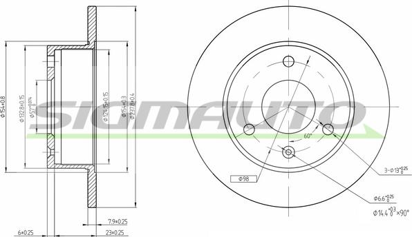 SIGMAUTO DBA132S - Disque de frein cwaw.fr