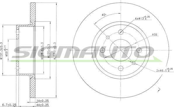 SIGMAUTO DBA129S - Disque de frein cwaw.fr