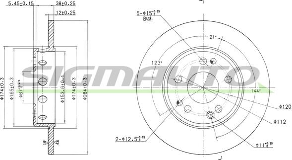 SIGMAUTO DBA124S - Disque de frein cwaw.fr