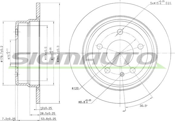 SIGMAUTO DBA120S - Disque de frein cwaw.fr