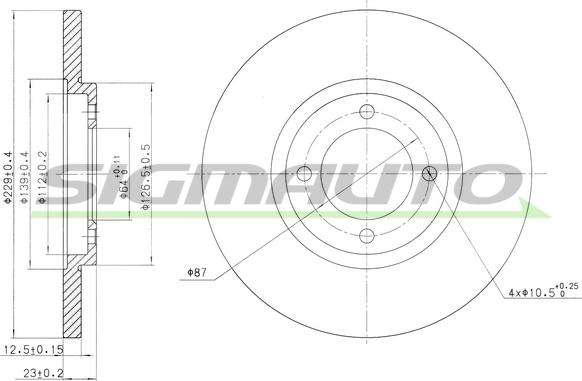 SIGMAUTO DBA121S - Disque de frein cwaw.fr