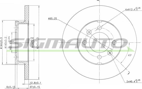 SIGMAUTO DBA123S - Disque de frein cwaw.fr