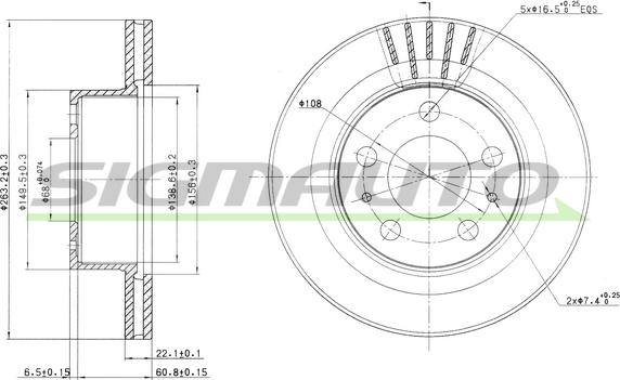 SIGMAUTO DBA174V - Disque de frein cwaw.fr