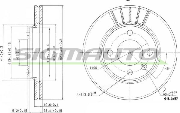 SIGMAUTO DBA175V - Disque de frein cwaw.fr