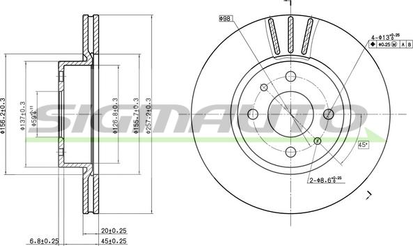 SIGMAUTO DBA176V - Disque de frein cwaw.fr