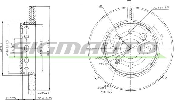 SIGMAUTO DBA854V - Disque de frein cwaw.fr