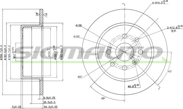 SIGMAUTO DBA814S - Disque de frein cwaw.fr