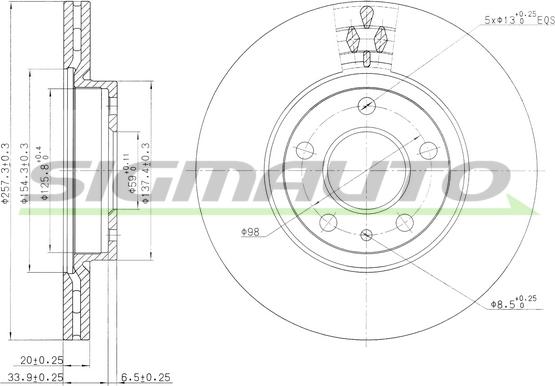 SIGMAUTO DBA827V - Disque de frein cwaw.fr