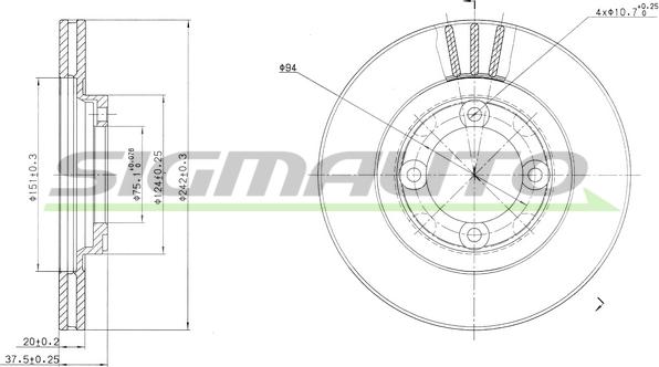 SIGMAUTO DBA394V - Disque de frein cwaw.fr