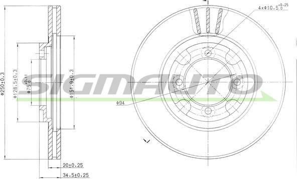 SIGMAUTO DBA342V - Disque de frein cwaw.fr