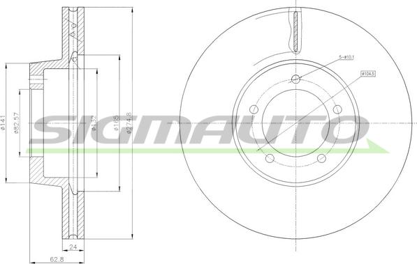 SIGMAUTO DBA380V - Disque de frein cwaw.fr