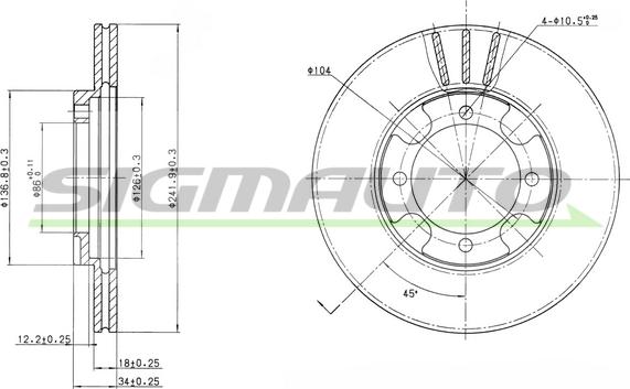 SIGMAUTO DBA293V - Disque de frein cwaw.fr