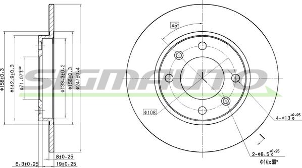 SIGMAUTO DBA244S - Disque de frein cwaw.fr