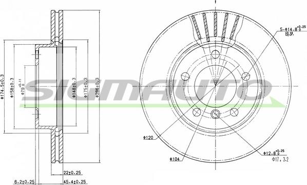 SIGMAUTO DBA258V - Disque de frein cwaw.fr