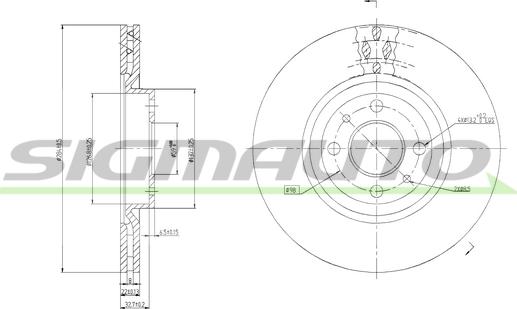 SIGMAUTO DBA252V - Disque de frein cwaw.fr