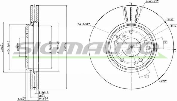 SIGMAUTO DBA268V - Disque de frein cwaw.fr