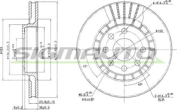 SIGMAUTO DBA206V - Disque de frein cwaw.fr