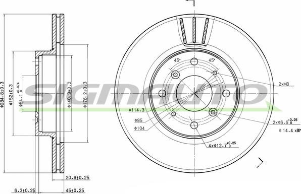 SIGMAUTO DBA201V - Disque de frein cwaw.fr