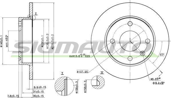 SIGMAUTO DBA208S - Disque de frein cwaw.fr