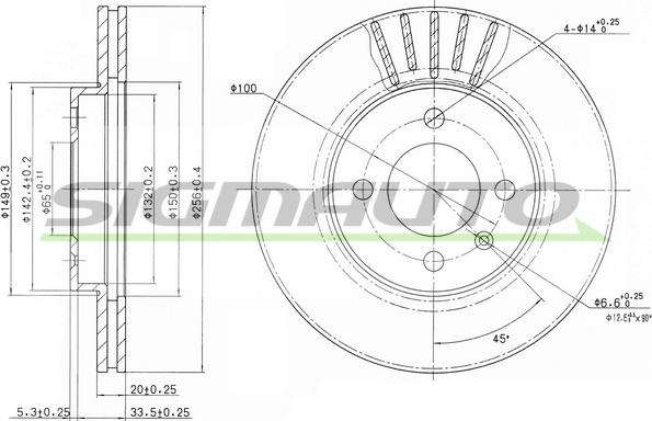 SIGMAUTO DBA207V - Disque de frein cwaw.fr