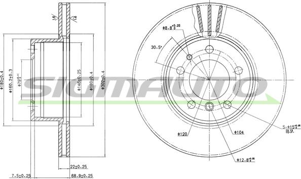 SIGMAUTO DBA211V - Disque de frein cwaw.fr