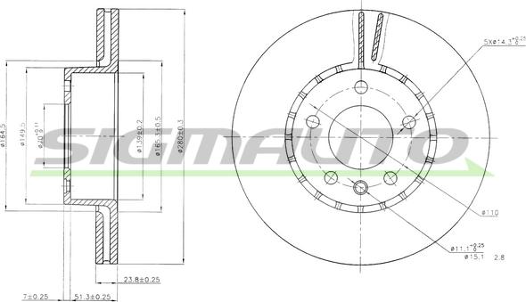 SIGMAUTO DBA217V - Disque de frein cwaw.fr