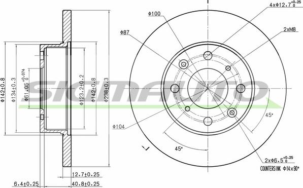 SIGMAUTO DBA285S - Disque de frein cwaw.fr