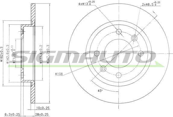 SIGMAUTO DBA238S - Disque de frein cwaw.fr