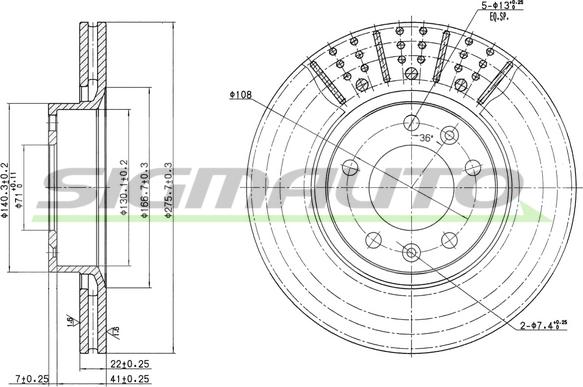 SIGMAUTO DBA228V - Disque de frein cwaw.fr