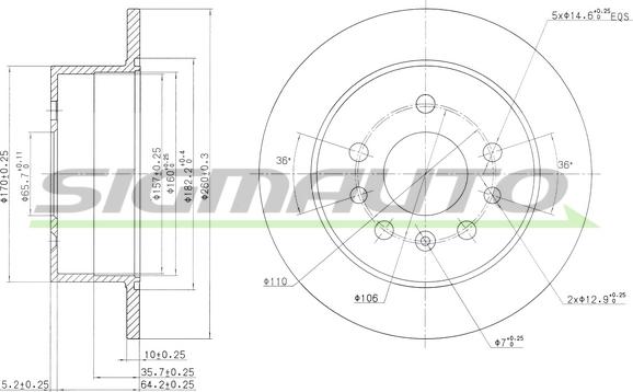 SIGMAUTO DBA756S - Disque de frein cwaw.fr