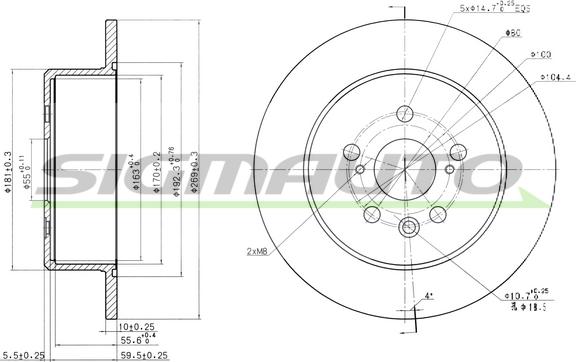 SIGMAUTO DBA705S - Disque de frein cwaw.fr