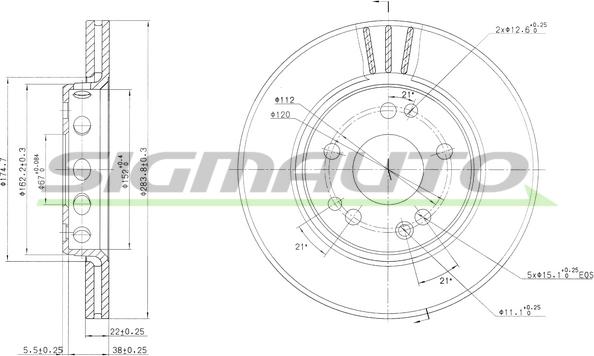 SIGMAUTO DBA728V - Disque de frein cwaw.fr