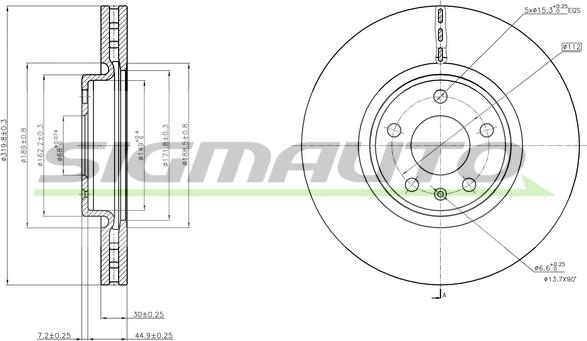 SIGMAUTO DBB996V - Disque de frein cwaw.fr