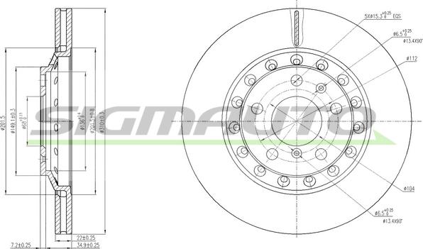 SIGMAUTO DBB934V - Disque de frein cwaw.fr